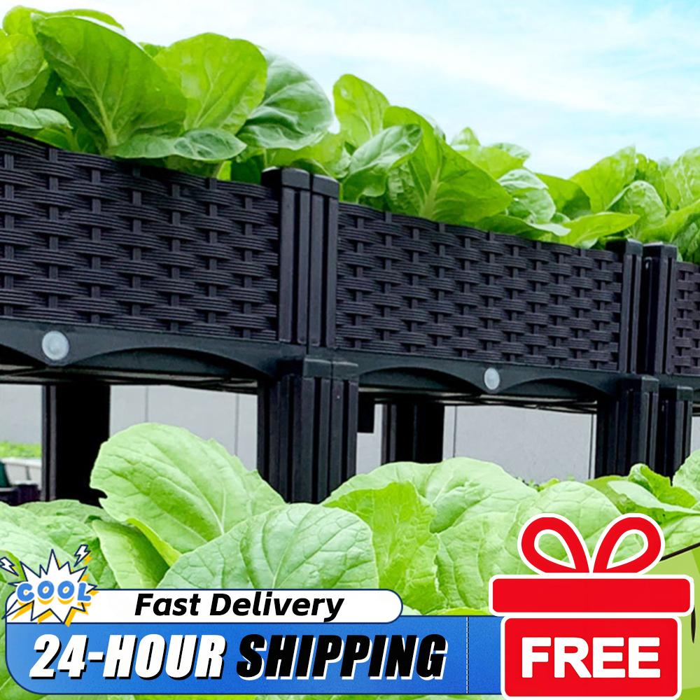 Raised Bed Planter Box - Kotak Penanam Plastik Bertingkat dengan Kaki,