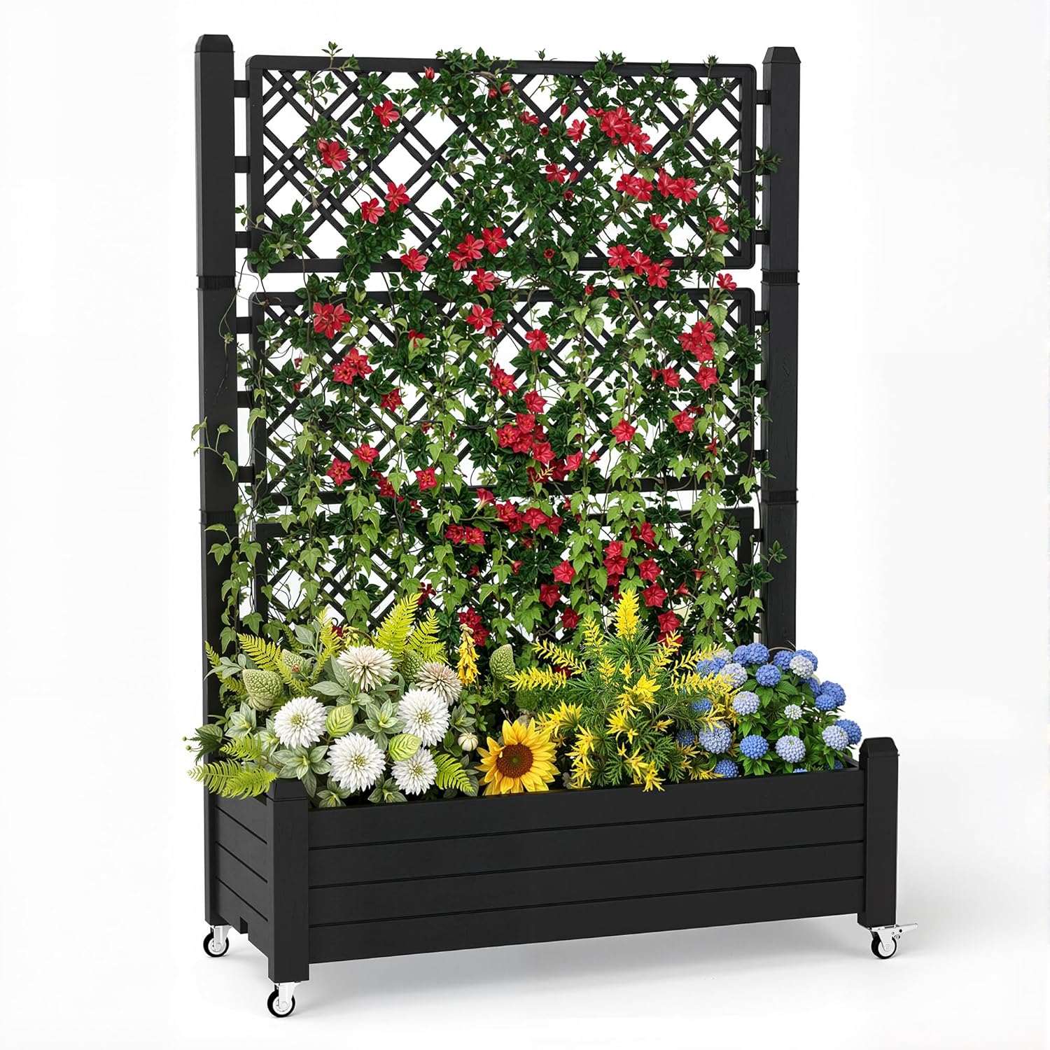Raised Bed Planter Box - Kotak Tanam Bertingkat dengan Teralis, Kotak