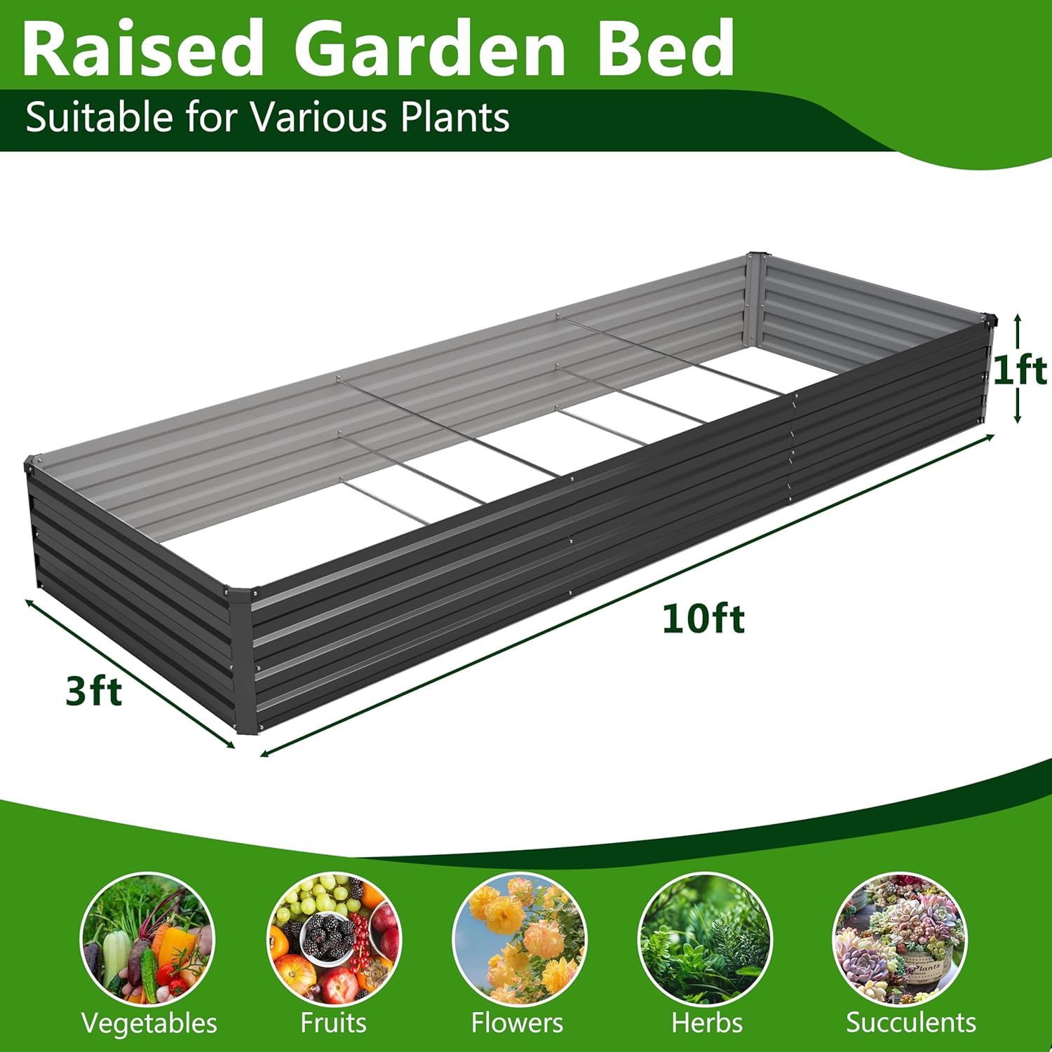 2PCS 10x3x1ft Kit Tempat Tanam - Raised Bed Planter Box ulasan dan harga