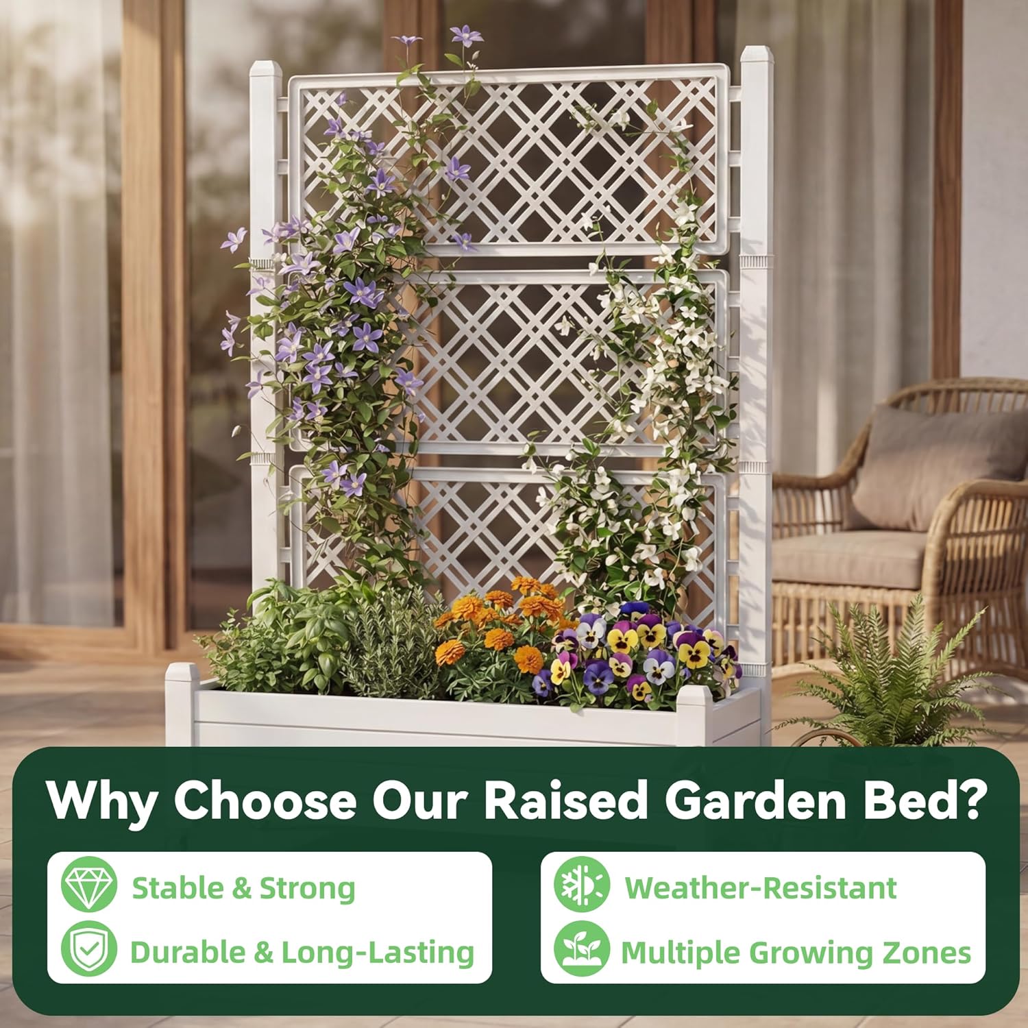 Trellis untuk Tempat Tanam Ter - Raised Bed Planter Box ulasan dan harga