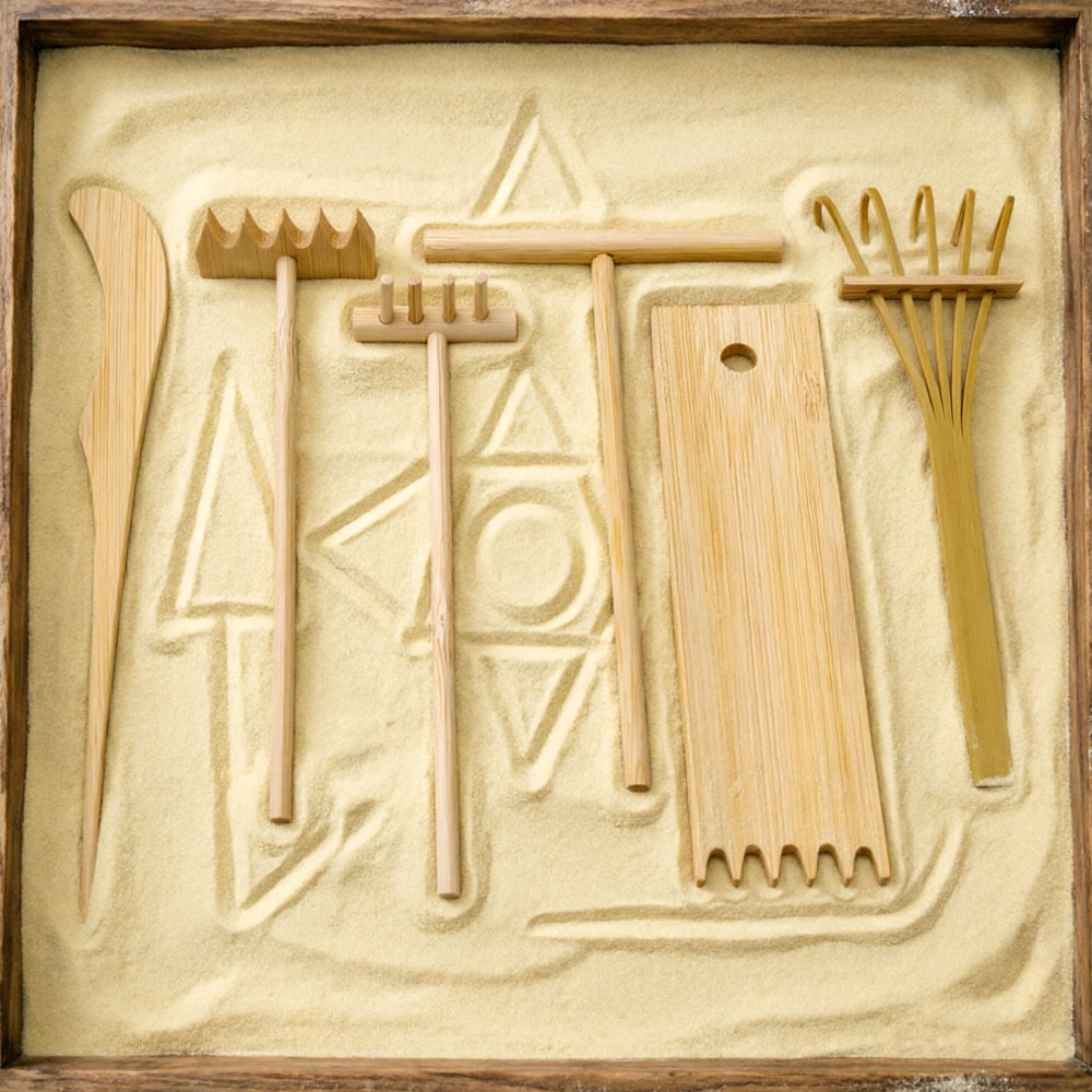 6 Pcs Alat Garu Pasir Bambu -  - Zen Gardening Tools ulasan dan harga