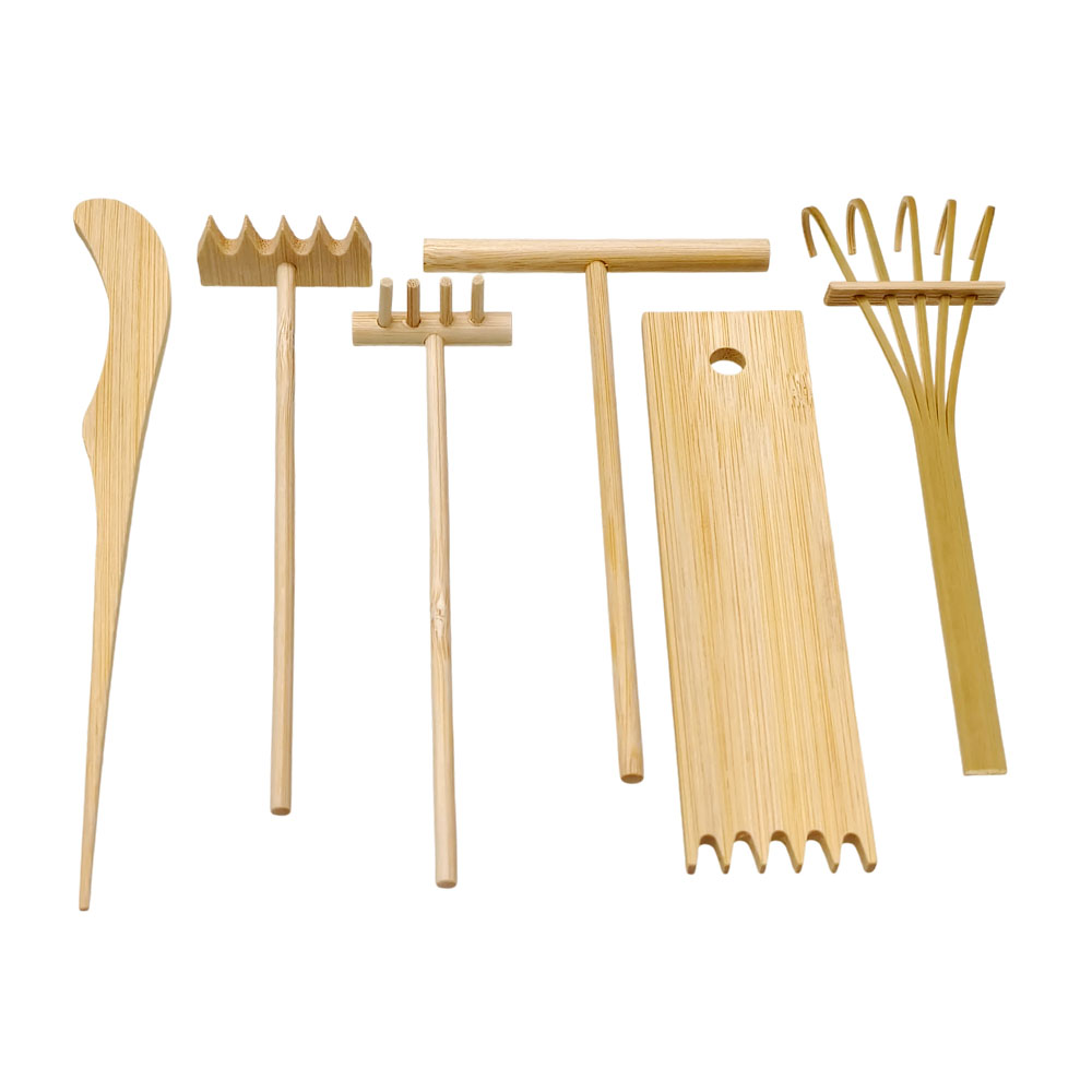 6 Pcs Alat Garu Pasir Bambu -  - Zen Gardening Tools ulasan dan harga
