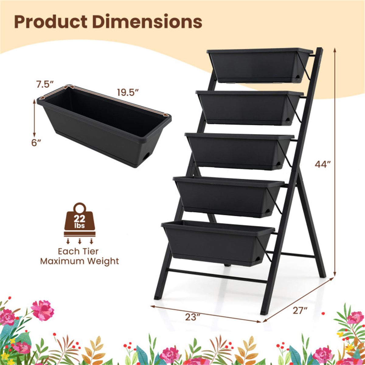Rak Tanaman Vertikal 5 Tingkat - Raised Bed Planter Box ulasan dan harga